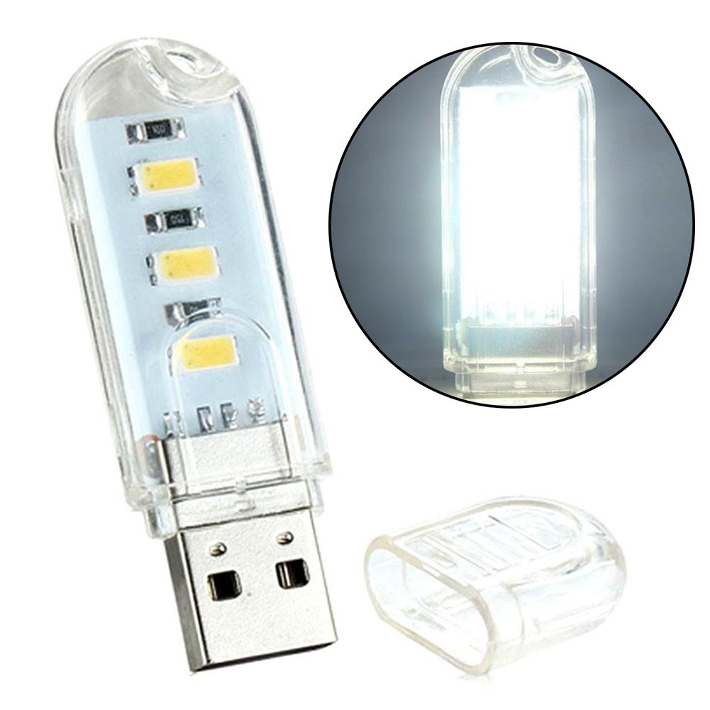 Luces LED USB para libros, Bombilla de 3LEDs, 5V, entrada de energía, Blanco cálido 5000K, 3000K, luz nocturna USB
