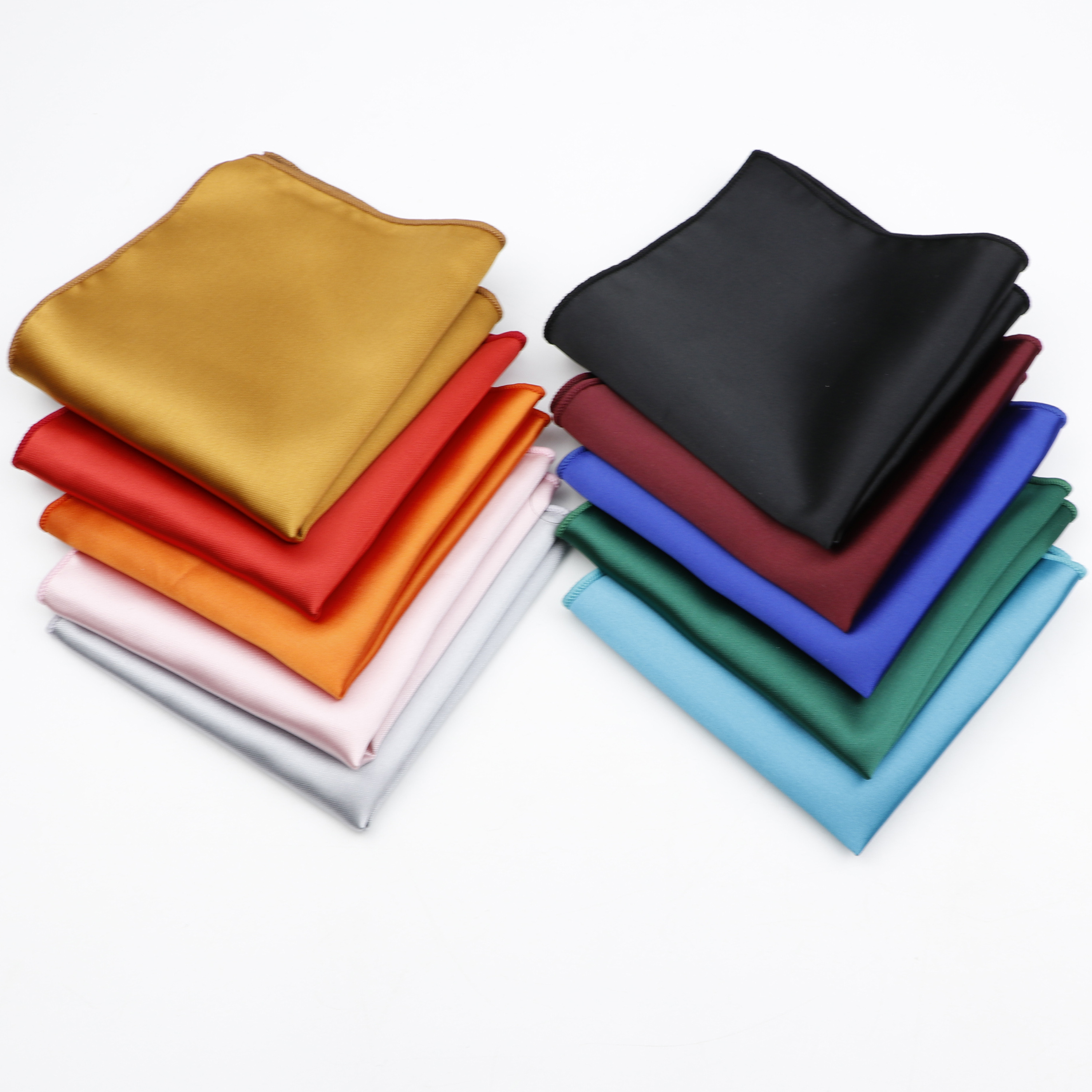 Lenço masculino de cores sólidas, lenço vintage de cetim de seda, bolso quadrado, vestido de casamento, toalha no peito, acessórios de terno