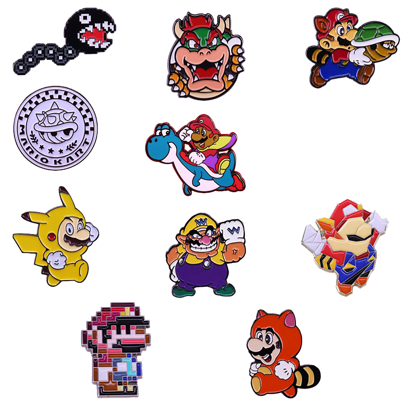 Jogo clássico esmalte pino conjunto distintivo broche coleção