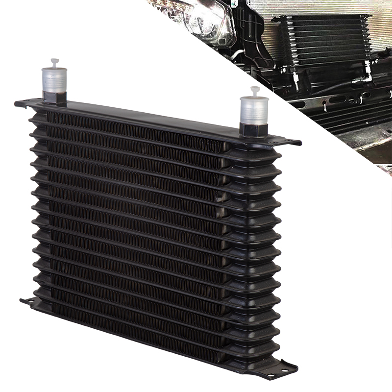 Universal Oil Cooler 7/13/15แถว10AN 10AN Universal เครื่องยนต์น้ำมันเกียร์ชุด Trust ประเภทสีดำ