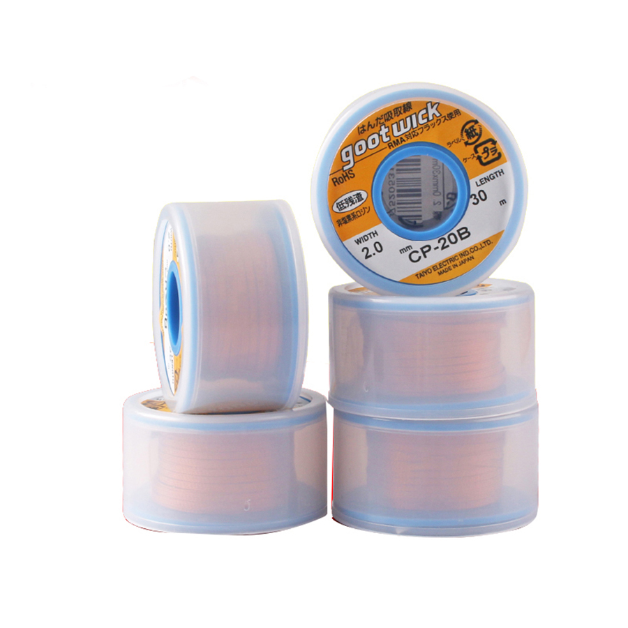 GootWick-removedor de mecha de soldadura, herramientas de reparación de soldadura BGA, 20M, 30M de longitud
