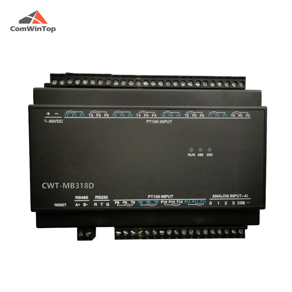 Module d'acquisition Modbus de température PT100 12PT 12 canaux CWT-MB318D