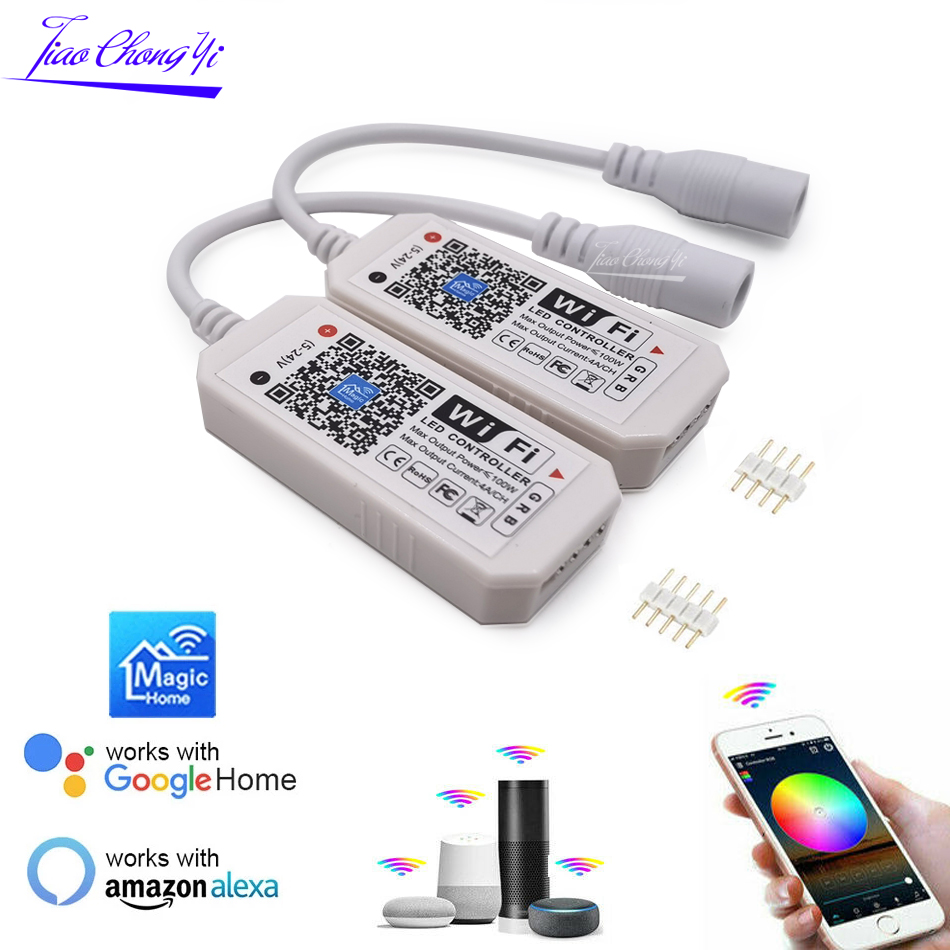 Magic Home Mini RGBW WiFi controlador DC12V-24V para Panel de tira Led función de sincronización de luz 16 millones de colores Control de teléfono inteligente