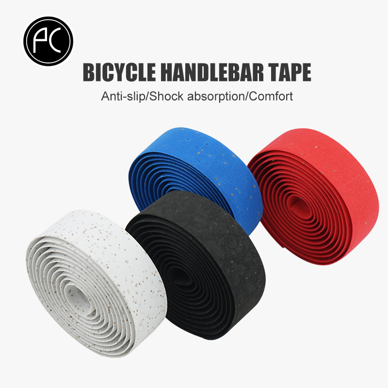 PCycling-Cinta para manillar de bicicleta, corcho EVA, cinturón antipolvo, cinta suave para mango de ciclismo de montaña y carretera, envoltura resistente al desgaste + 2 barras