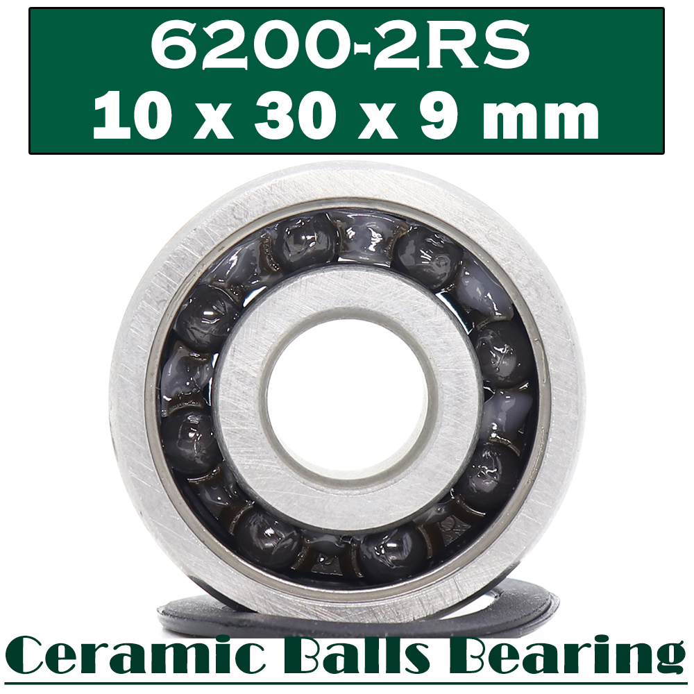 6200แบริ่งแบบเซรามิกไฮบริด10*30*9มม.(1 PC) อุตสาหกรรมแกนมอเตอร์6200HC ลูกผสม Si3N4ตลับลูกปืน3NC 6200RS