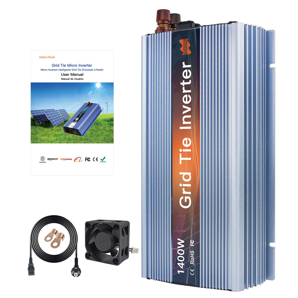 1400W บน Grid Tie อินเวอร์เตอร์ MPPT อินเวอร์เตอร์พลังงานแสงอาทิตย์ 18V 36V DC Pure Sine Wave Converter AC 110V 220V สําหรับ 36 60 72 เซลล์ PV