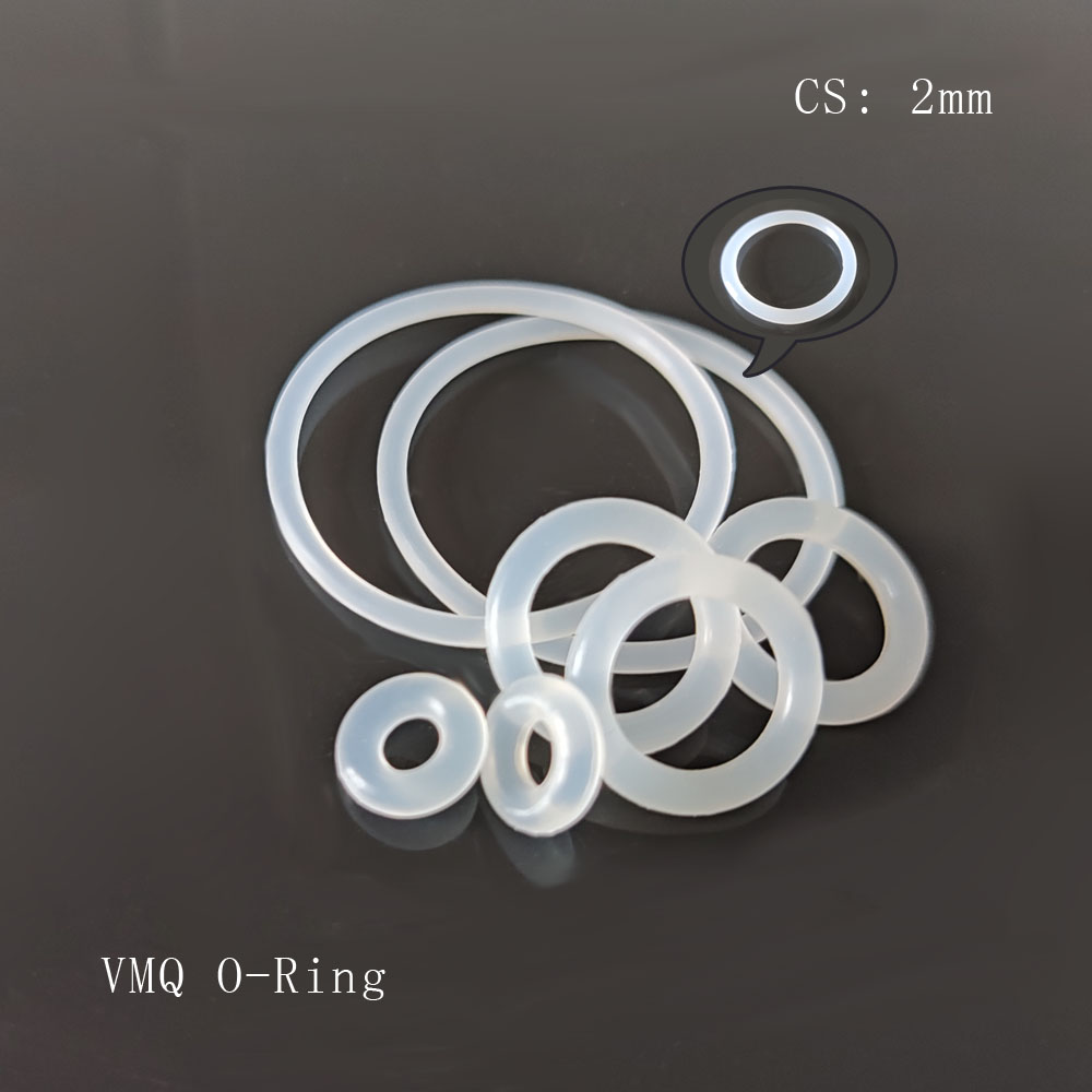 10 Buah Segel Karet Silikon O-ring Ketebalan CS 2Mm Diameter Luar OD 5/5.5/6/7/8/9/10/11/12/13/14/15/16/17/18/19/20Mm VMQ Gasket