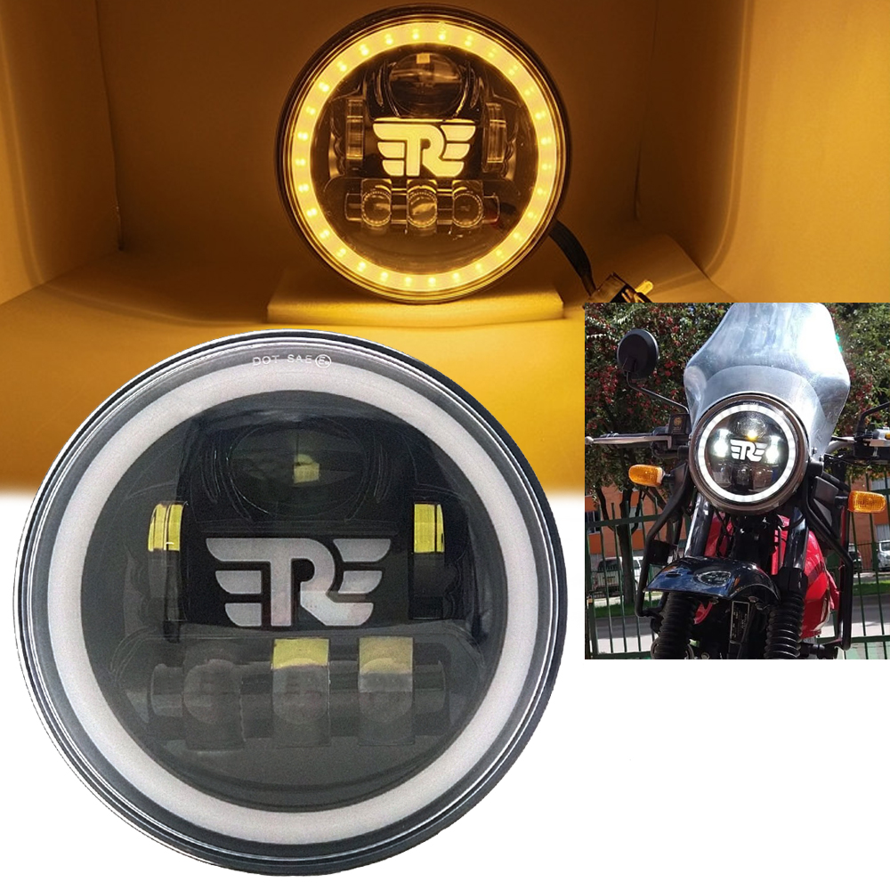 Lumières LED de sauna de moto, lampe DRL Halo, Royal Enfield Himalayan, 400, 411, 650, 350, 73Inboulon 7, Moto Sunshine, 7 po