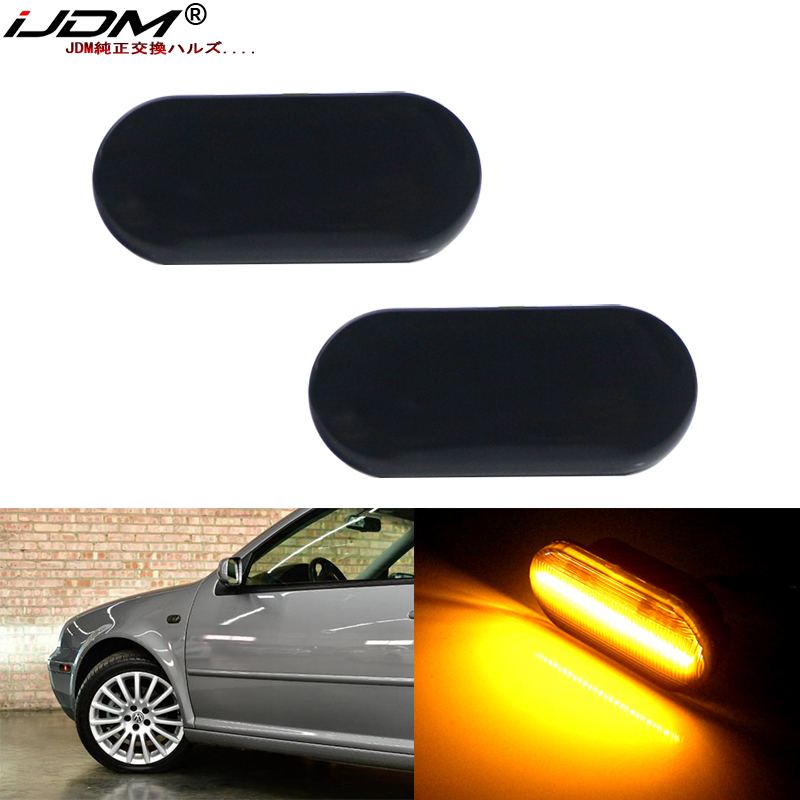 Luz de Sinalização Lateral Dianteira LED Âmbar iJDM para Volkswagen MK4 Golf Jetta Bora B5/B5.5 Passat ou Beetle e GTI R32