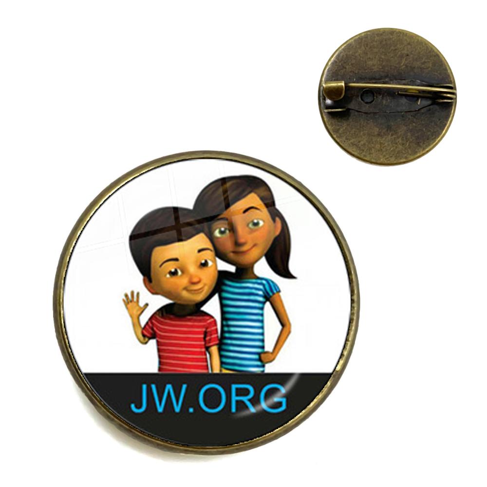 JW.org Bros Saksi-saksi Yehuwa Seni Gambar 20Mm Kaca Cabochon Kerah Pin Lencana Tas, Pakaian, Dekorasi Perhiasan Hadiah