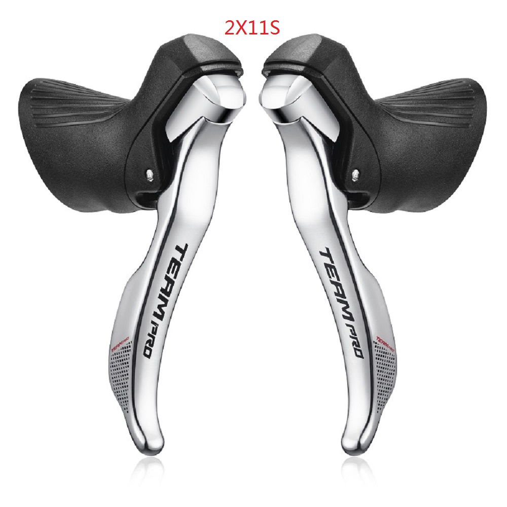 SENSAH-palancas de cambios plateadas para bicicleta de carretera, 2 × 8/2 × 9/2X10/2X11 velocidades, palanca de freno, desviador de bicicleta Compatible con 6800 Claris Sora