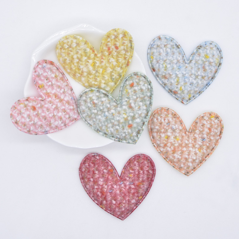 12 Piezas de Parches de Tela Acolchados Coloridos con Apliques de Corazón para Ropa Hecha a Mano, Sombreros, Suministros de Costura, Accesorios de Decoración para el Cabello DIY