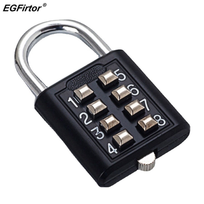 8-stelliges Passwort-Code-Kombinations-Vorhängeschloss aus Zinklegierung für Koffer für Gepäck, Reisecode, Smart Lock-Code mit Schlüssel, Diebstahlsicherung