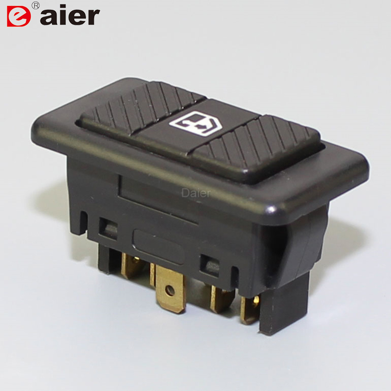 Daier-interruptor eléctrico Universal para coche, camión y vehículo, botón con LED verde, 6 pines, DPDT, 20A, 12VDC, 2 unidades