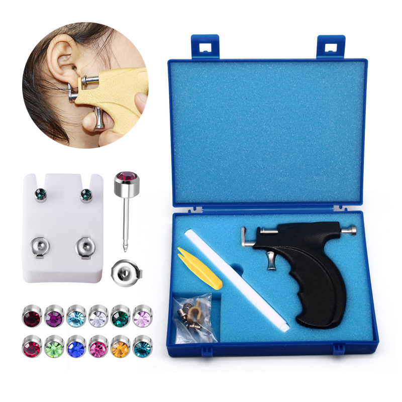 Ohrpiercing Gun Tool Kit Ohrring Pericings Werkzeuge Ohren Nase Nabel Lippenpiercer Maschine Ohrstecker Ohrstecker Home Pearcings Kits