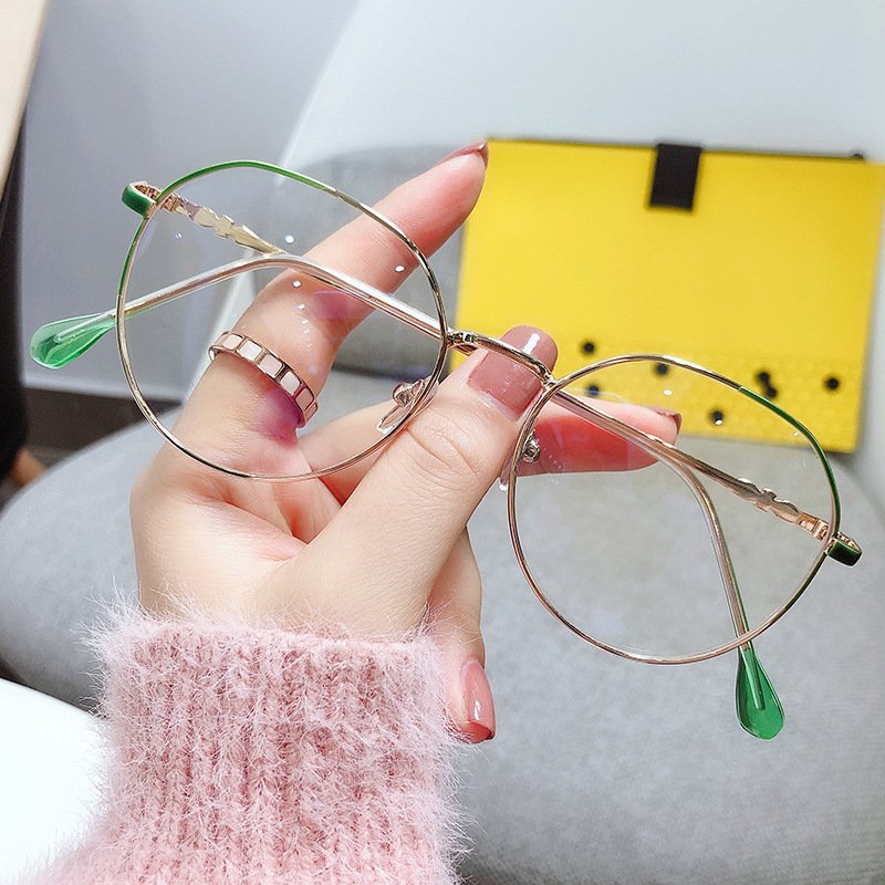 Neue Unisex-Rundbrille für Kurzsichtigkeit, für Männer und Frauen, Metallrahmenbrille, Anti-Blaulicht-Brille für Kurzsichtigkeit, -1,0 -2,5 -2,0