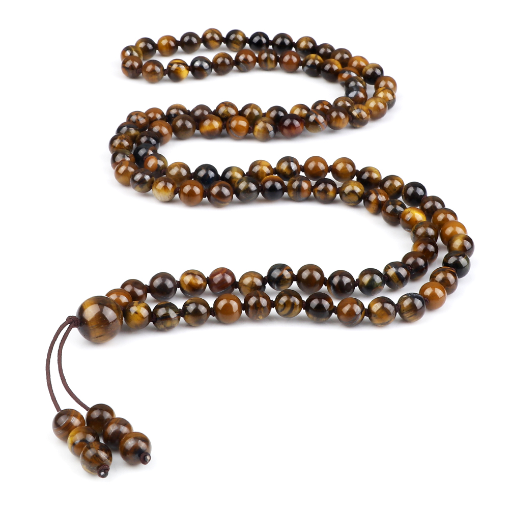 108 Naturstein Feuer Achat Schwarzer Onyx Perlen Armband Halskette Männer Mehrfarbige Tigerauge Halskette Frauen Malachit Gebet Schmuck