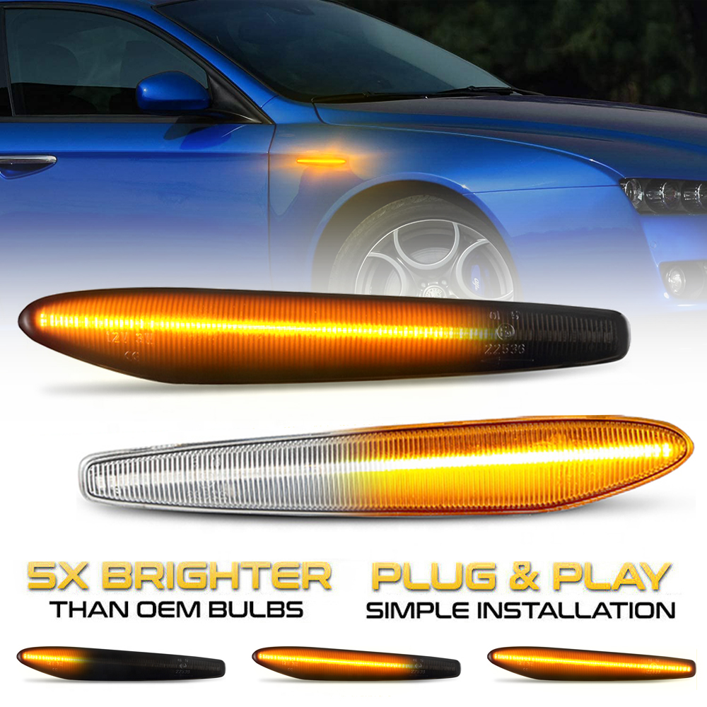 2 Stuks Led Dynamische Zijmarkeringslichten Pijl Richtingaanwijzer Blinker Lampen Voor Alfa Romeo 159 Sportwagon Boera Spider Typ 939 2005-2012