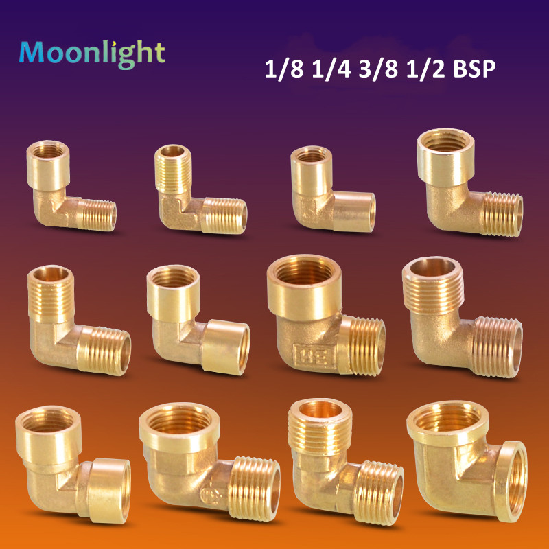 1/8 "1/4" 3/8 "1/2" 3/4 "1" rosca hembra x macho 90 grados codo de latón conector de montaje de tubería acoplador para adaptador de cobre de combustible de agua