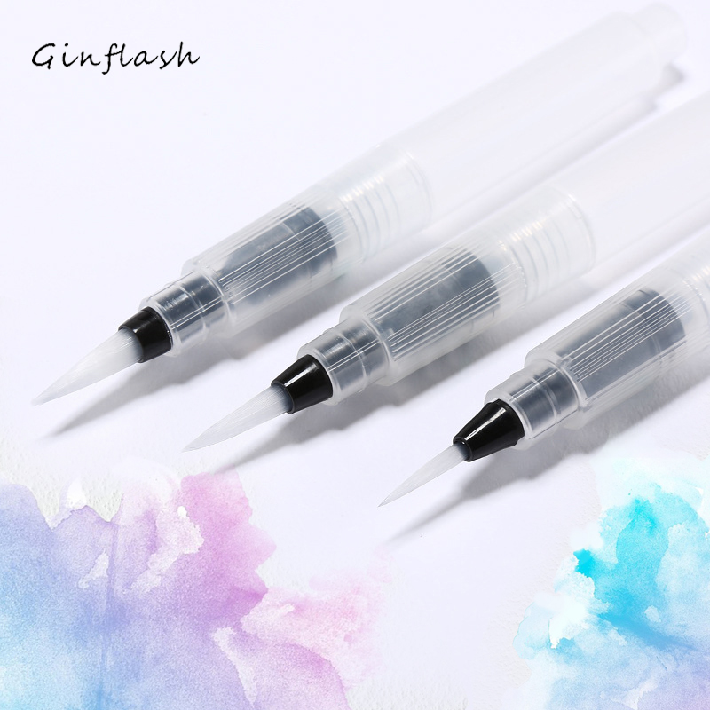 Ginflash-pincel de pintura recargable, pincel de agua, bolígrafo de tinta, Color agua, cabeza suave, caligrafía, pinturas de acuarela