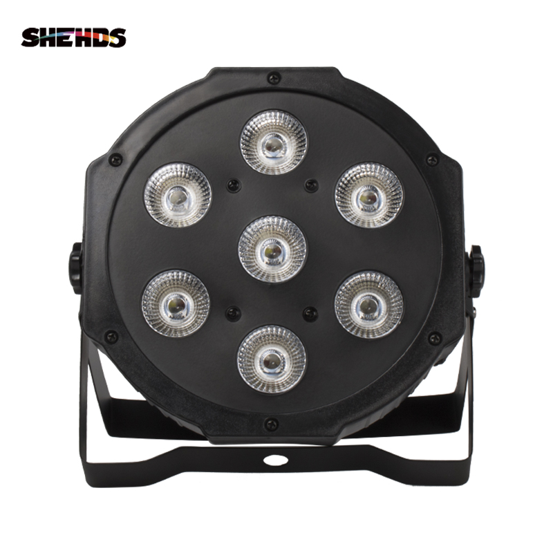 SHEHDS LED plat Par 7x18W RGBWA + lumière UV DMX512 6-10CH lumière de scène Stroboscope pour divertissement à domicile scène professionnelle