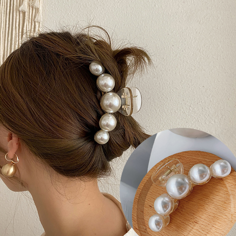 Hot Koop Elegante Parel Haar Klauwen Vrouw Klauw Clip Haarspelden Haaraccessoires Meisjes Haar Krab Hoofddeksels Hairgrip Mode Haarspeldjes