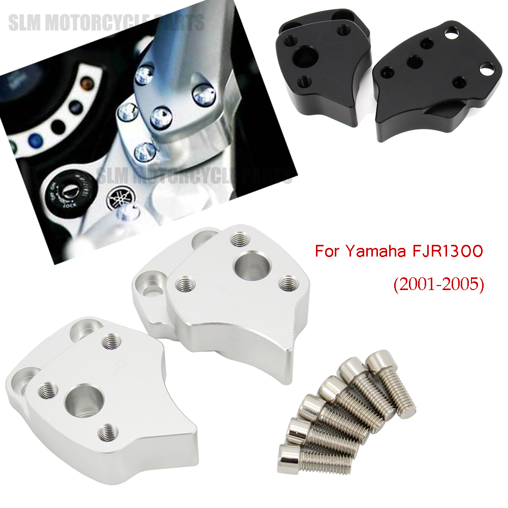 Élévateur de guidon 25mm pour Yamaha FJR1300 FJR 1300 2001 2002 2003 2004 2005, rehausseurs de barre de poignée en argent, accessoires de moto, pièces