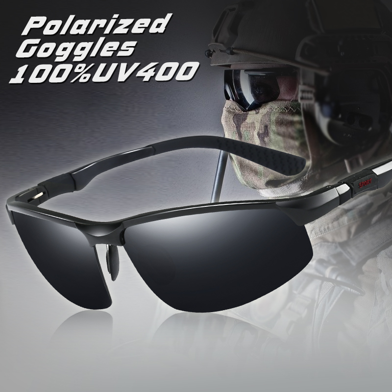 Occhiali da sole polarizzati da uomo in alluminio e magnesio di alta qualità Occhiali da esterno Occhiali da sole sportivi Guida Oculos gafas de sol hombre