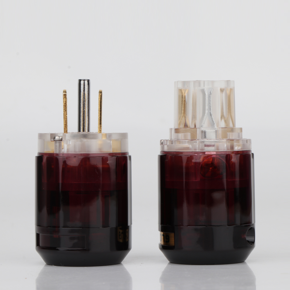 P079TG Hifi 1Xpair US plaqué or C-079 IEC + P079G plaqué or US Plug + IEC connecteur femelle