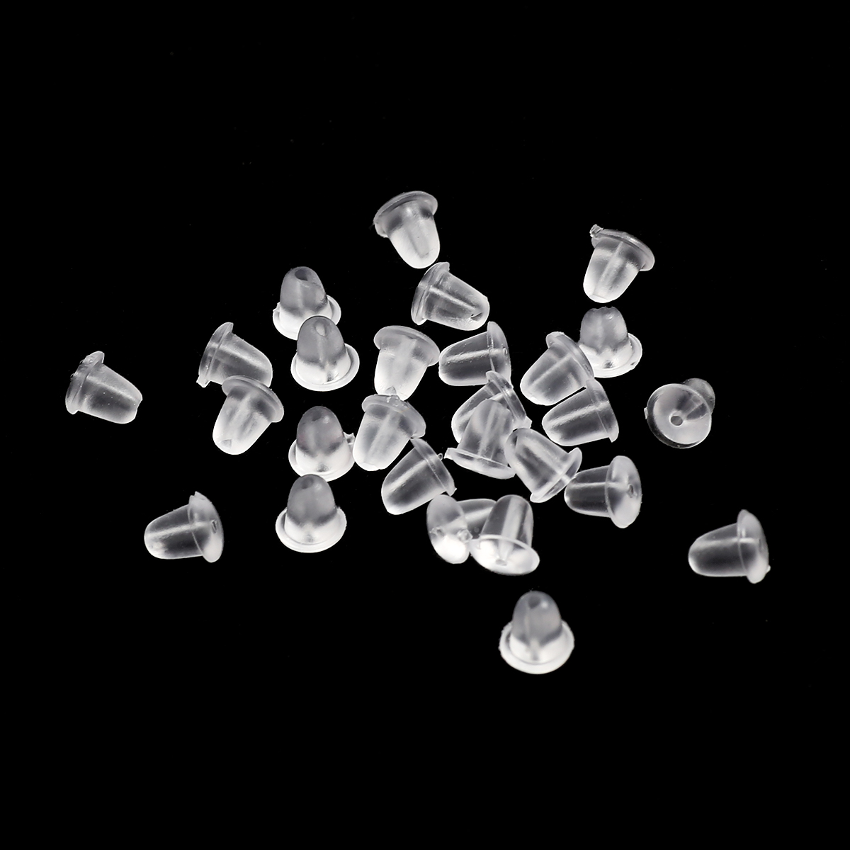 200 unids/lote de pendiente de silicona ronda enchufe de oído bloqueado tapas pendientes tapones traseros para bricolaje pendiente a la fabricación de la joyería