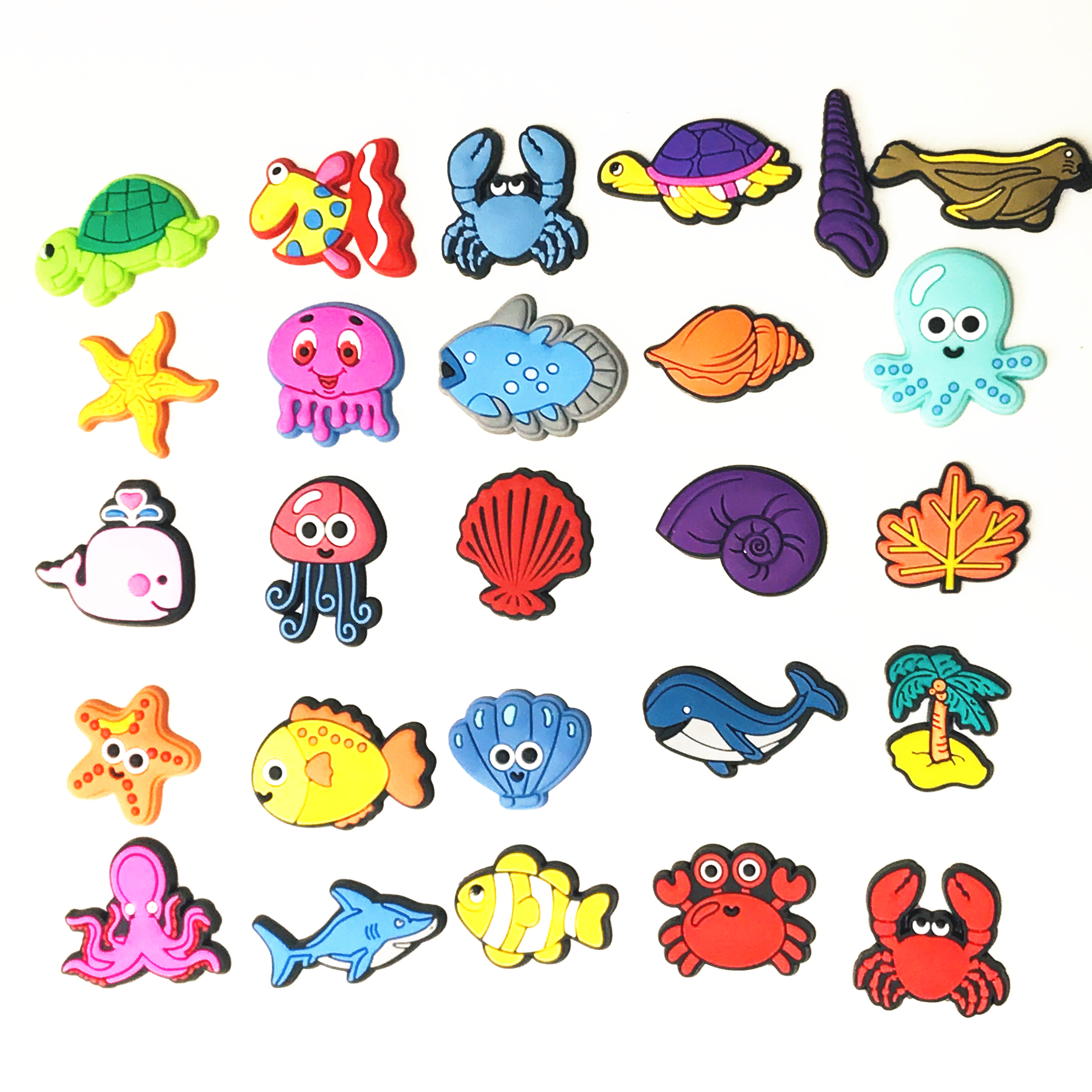 1 Stuks Zeedieren Schildpad Schelp Krab Schattige Vis Pvc Schoen Bedels Accessoires Kinderen Schoen Gesp Decoraties Rugzak Ormaments