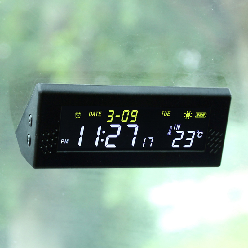 Pare-brise solaire, horloge numérique de voiture, rappel de temps de conduite, interrupteur intelligent, pas de câblage, montre numérique LCD de haute précision, accessoire de voiture