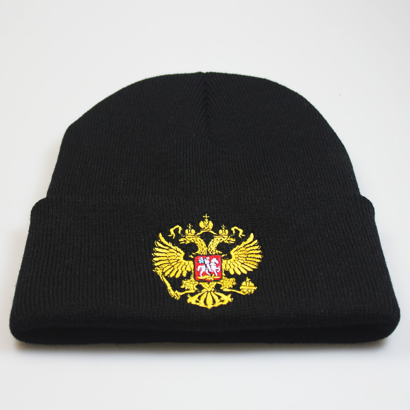 Emblema nazionale della Russia Cappelli per l'inverno unisex Mantieni caldo Cappello lavorato a maglia Cappello elegante da uomo/donna