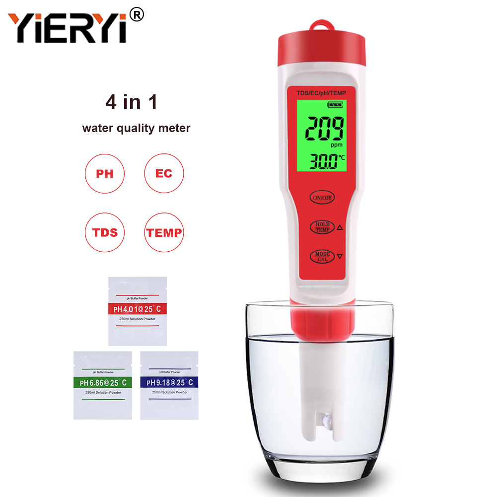 Новый цифровой измеритель качества воды Yieryi: TDS, pH, EC, температура для бассейнов, питьевой воды, аквариумов