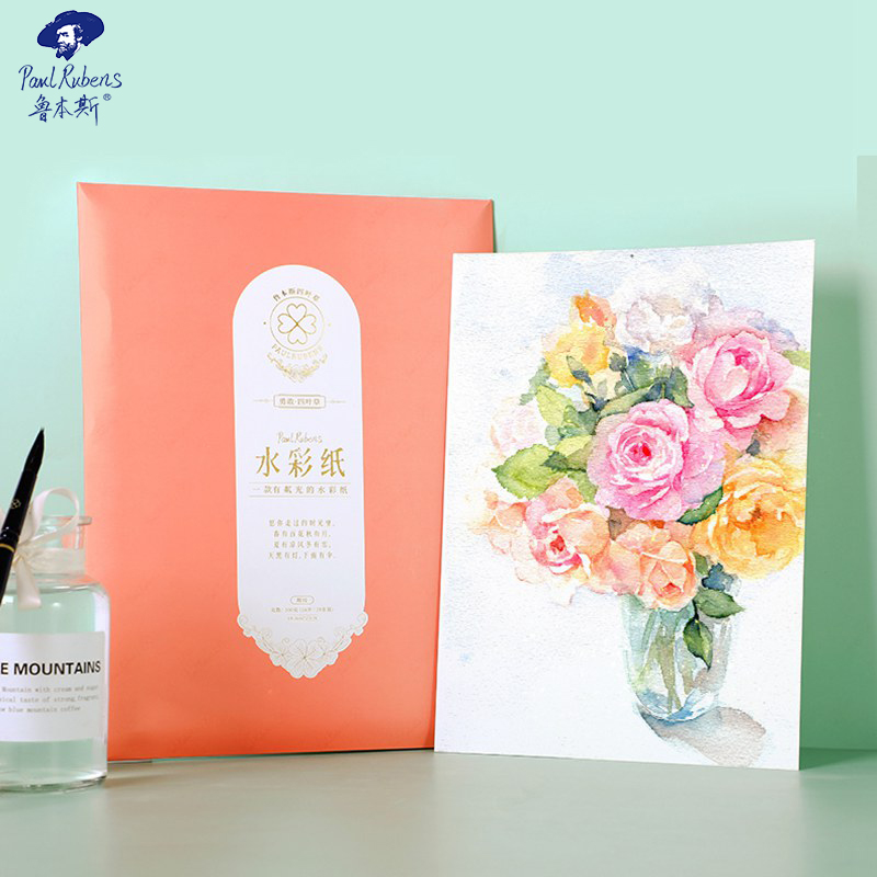 Paul Rubens 100% Cotton 300g Glitter Kertas Cat Air Seniman Profesional Air Kertas Warna untuk Melukis Perlengkapan