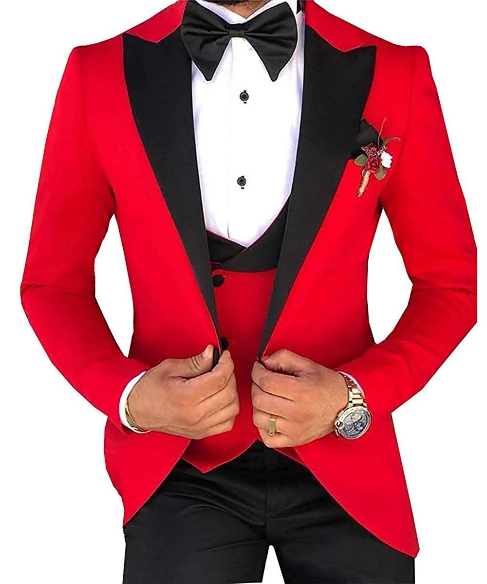 Esmoquin de novio fino hecho a medida para hombre, traje Masculino (chaqueta + pantalón + chaleco), 3 piezas