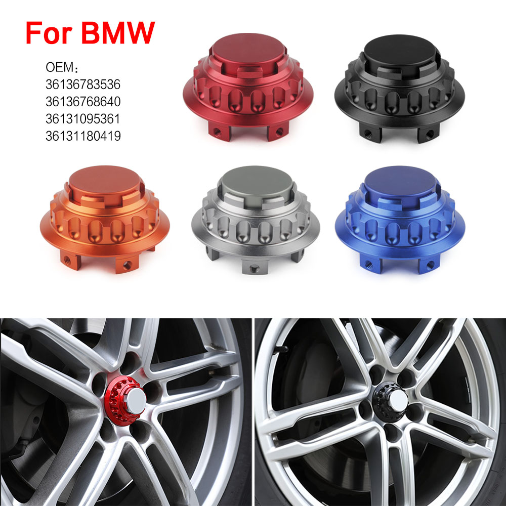 4 buah Tutup Hub Roda Mobil Aluminium 68mm, Penutup Hub Anti Debu untuk BMW E36 E46 F02 M3 dengan Buku Petunjuk