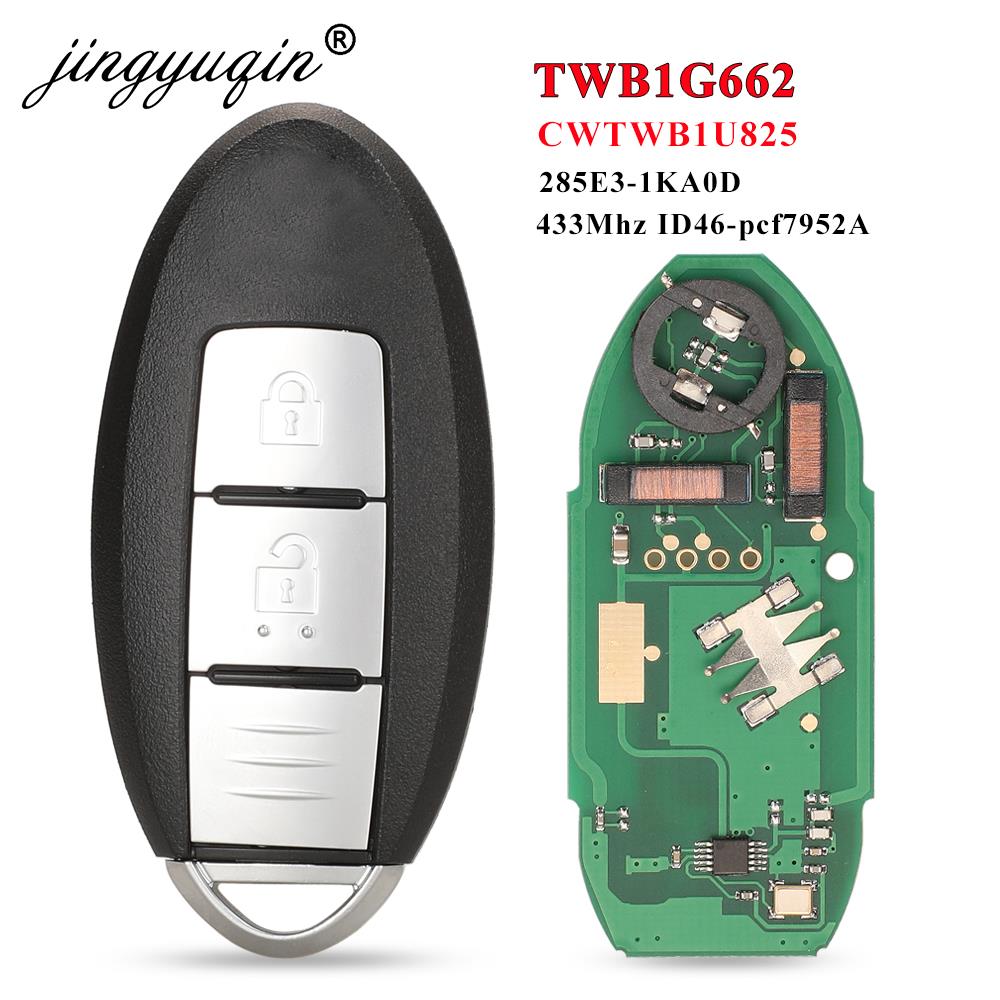jingyuqin TWB1G662 433Mhz ID46 Inteligentny zdalny kluczyk samochodowy do Nissan Micra Juke Sentra Patrol Note Navara Tiida Frontier CWTWB1U825
