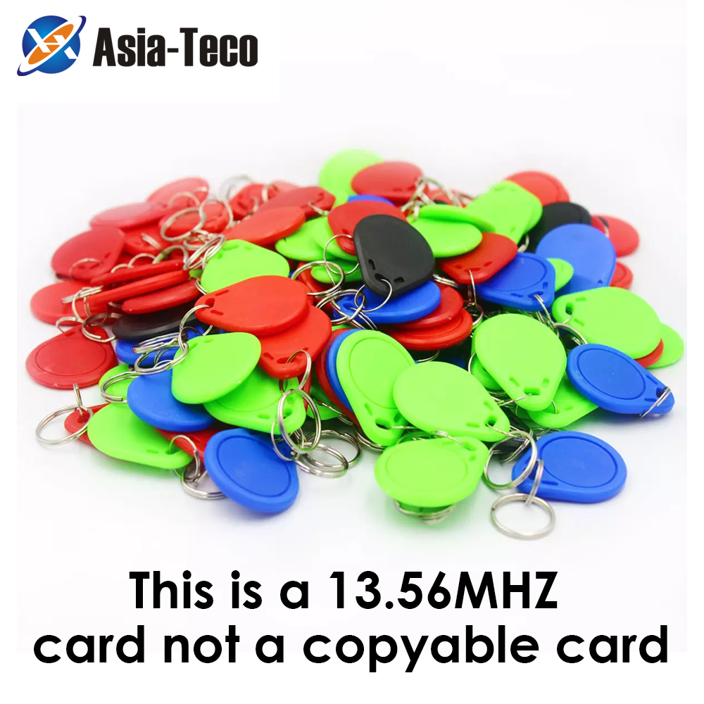 Bộ 100 13.56MHz IC M1 Keyfobs Thẻ Điều Khiển Truy Cập Hệ Thống Bộ RFID Thiết Bị Tìm Chìa Khóa Thẻ Đột Quyết Tham Dự Móc Khóa ABS chống Thấm Nước