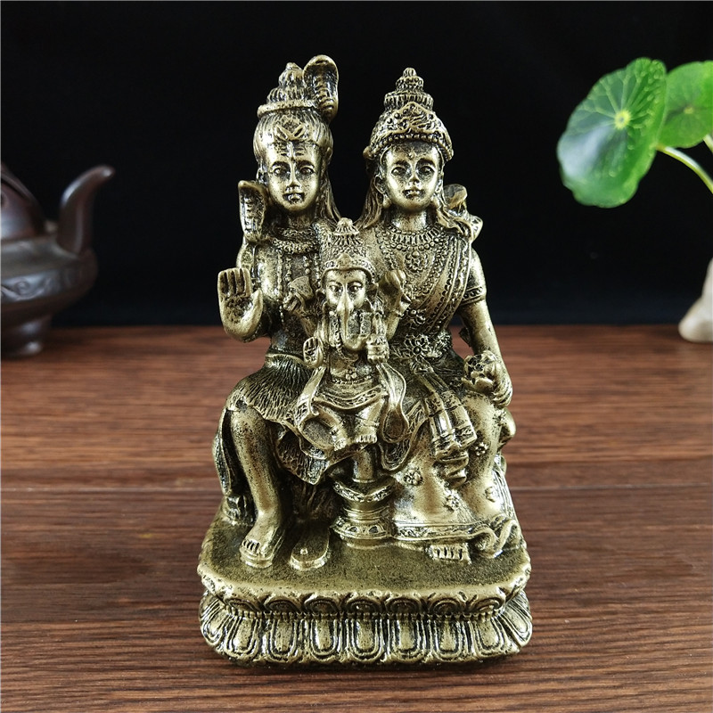 Brązowa Statua Shivy Hindu Ganesha Vishnu Budda Figurka Dekoracja Domu Biura Indie Religia Feng Shui Rękodzieło