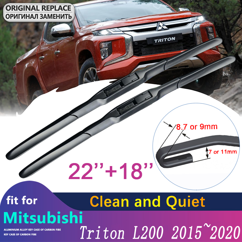 Escobilla de limpiaparabrisas para coche Mitsubishi L200 Triton Strada Strakar Barbaria Fiat Fullback RAM 1200, cepillos de parabrisas, pegatinas de coche, productos