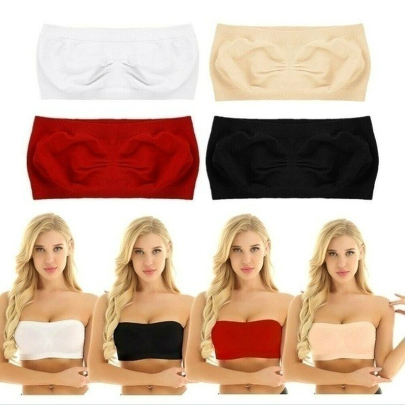 Fashion Wanita Dada Membungkus Tabung Tops Plus Ukuran Seamless Tanpa Tali Lembut Anti Mengekspos Tinggi Elastis Jala Dibungkus Tak Terlihat Tanpa Tali