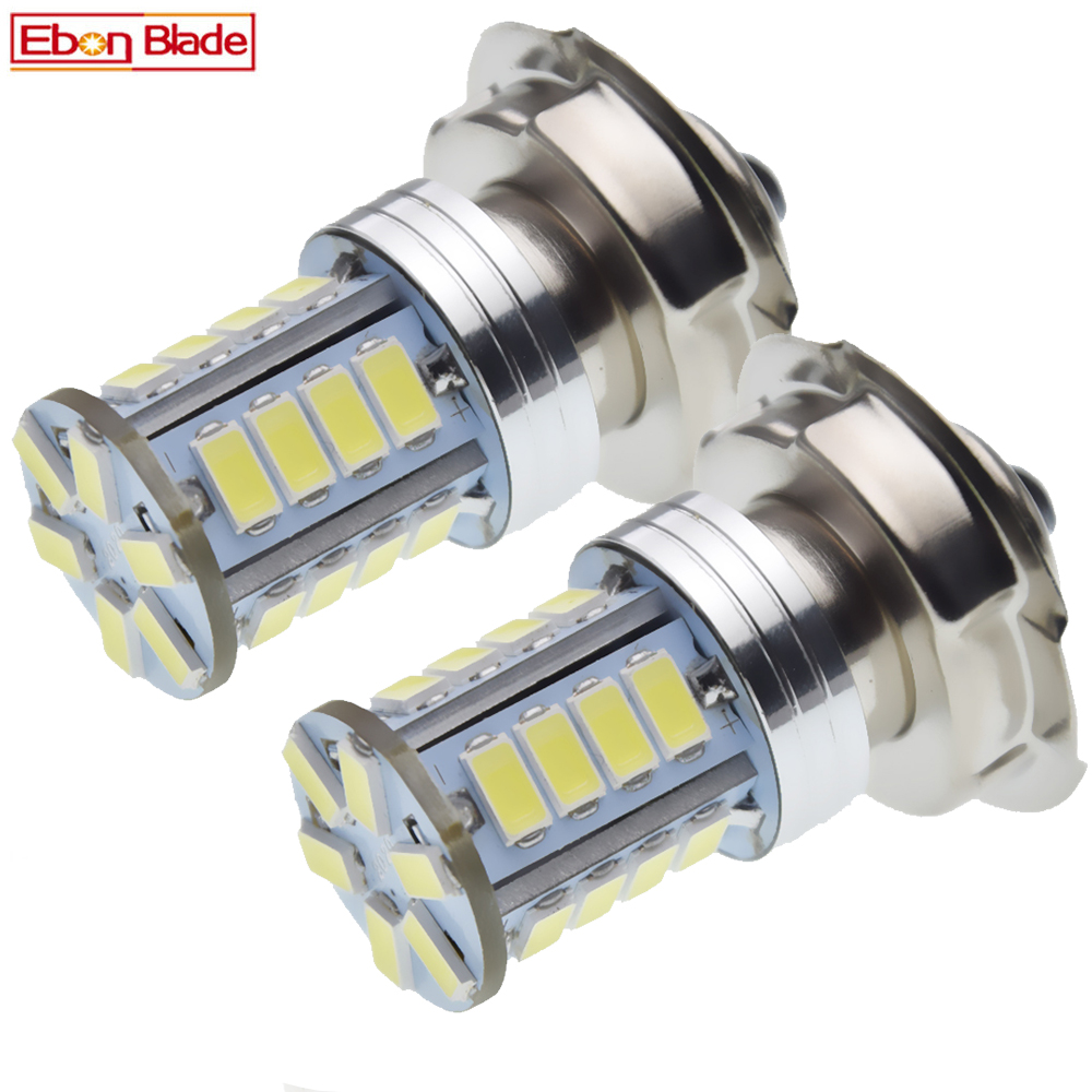 2Pcs P26S Motor LED Lampu 26SMD Skuter Moped Bulb 6V 12V 24V 30V Putih 3.5W ATV Motor Sepeda Motor Lampu 6000K
