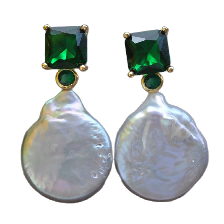 MTC · STAR Z10177 Anting-Anting Beryl Mutiara Air Tawar Koin Abu-abu 22Mm