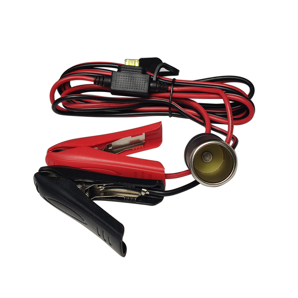 JKM 12/24V Kabel Start Catu Daya Darurat Mobil Soket Pemantik Rokok Betina Ke 85Mm Kabel Klip Buaya dengan Sekering Bilah 20A