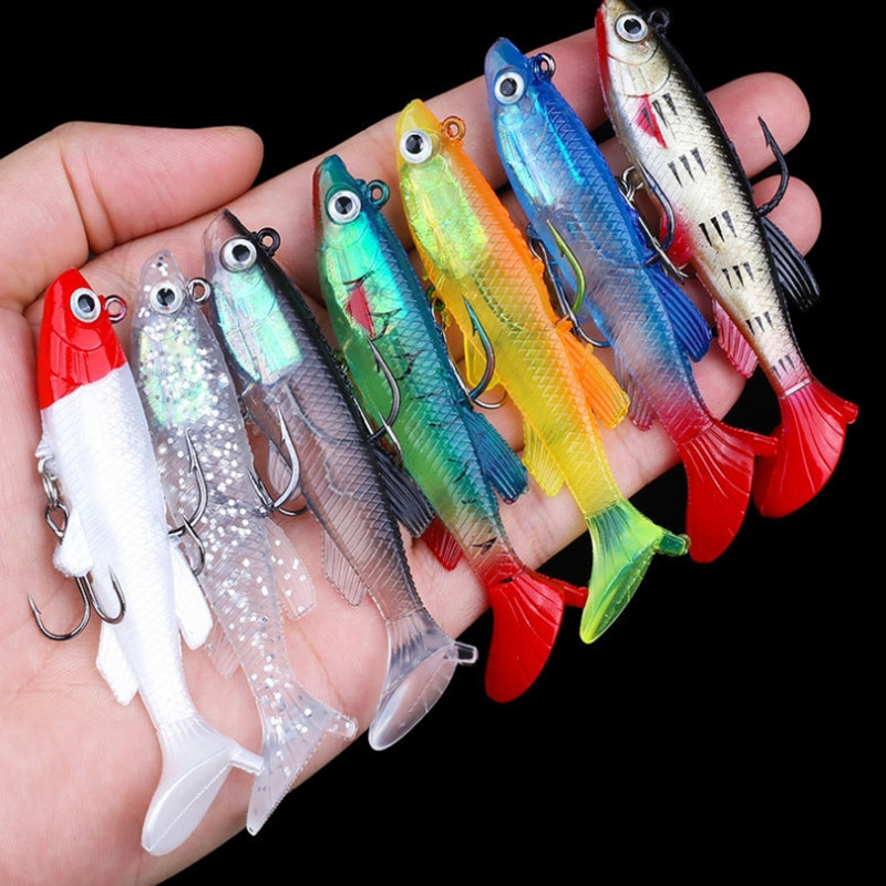 1Pcs 8,5 cm 12,5g Wobbler Blei Weicher Köder Jig Künstliche Silikon Köder Drillinge Swimbait Winter Bass Pesca angelgerät