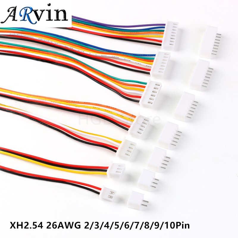 10Sets JST XH2.54 XH 2.54mm Wire Cable Connector 2/3/4/5/6/7/8/9/10 Pin Pitch Male Female Plug Socket 300MM 26AWG