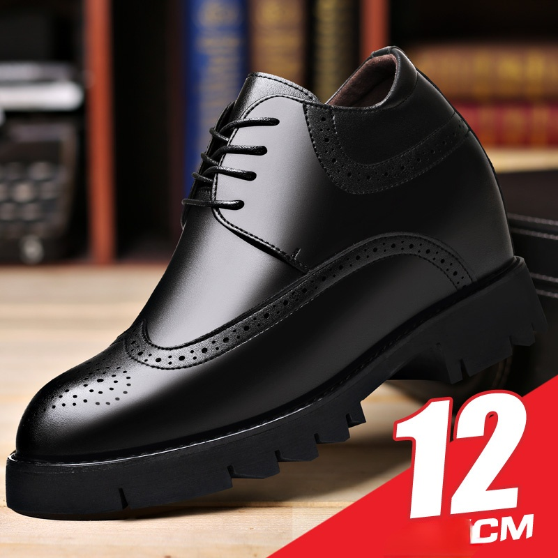 Männer Rindsleder Aufzug Männer der Schuhe Erhöht 12cm Geschäfts Formalen Tragen Leder Schuhe Erhöht Brock Hohe Ferse Derby männer Schuhe
