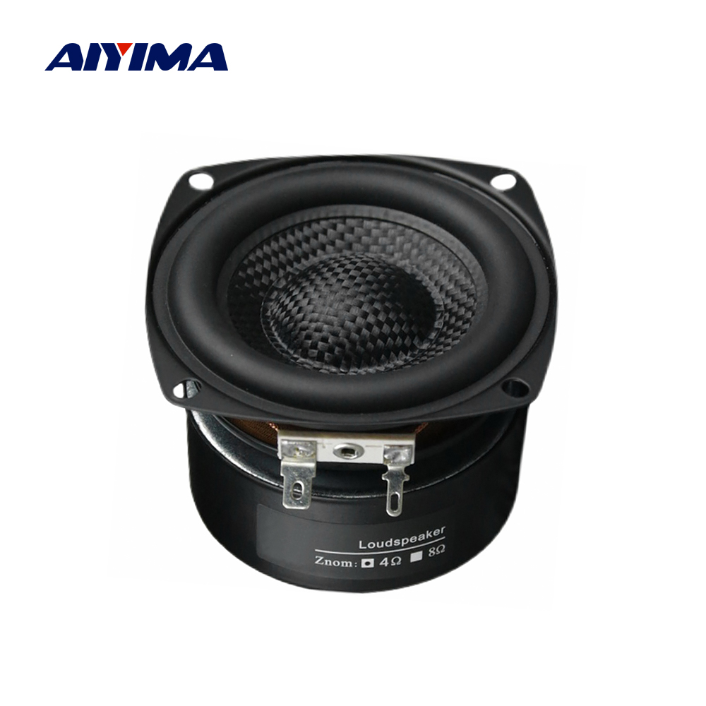 AIYIMA – haut-parleur de caisson de basses 3 pouces, en fibre de verre, puissance haute-course, HiFi, pour Home cinéma, 4 8 Ohm 50W, 1 pièce