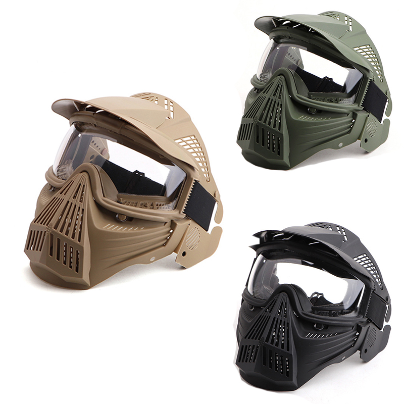 Ngoài Trời Chiến Thuật Quân Đội Chống Sương Airsoft Mặt Nạ Lĩnh Vực Săn Bắn Bóng Sơn Chụp Chiến Game Bảo Vệ Kính Bảo Hộ Mặt Nạ